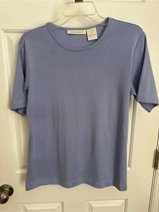 Appleseed's Tops - Appleseed's Women's Light Lavender Short Sleeve Crew Neck Tee